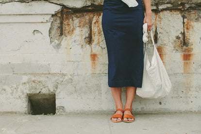 Modeling The Samantha, close up on front of skirt.