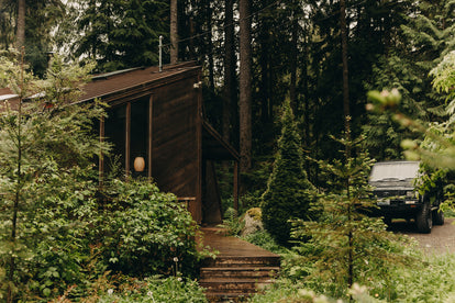 editorial image of the outside of Canyon Creek Cabins