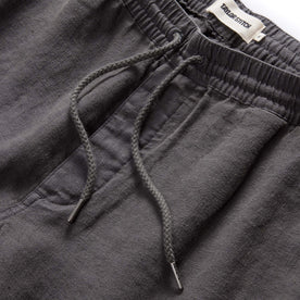 material shot of the drawcords on The Apres Short in Granite Hemp, Bottoms by Taylor Stitch