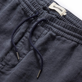 material shot of the drawcords on The Apres Short in Marine Hemp, Bottoms by Taylor Stitch