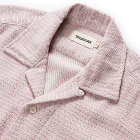 material shot of the camp collar on The Conrad in Orchid Jacquard, Wovens by Taylor Stitch