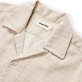 material shot of the camp collar on The Conrad in Sand Jacquard, Wovens by Taylor Stitch