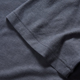 material shot of the sleeves on The Cotton Hemp Tee in Navy, Knits by Taylor Stitch