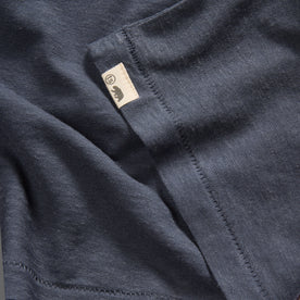 material shot of the hem on The Cotton Hemp Tee in Navy, Knits by Taylor Stitch