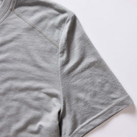 material shot of the sleeve on The Merino Base Layer Tee in Sharkskin, Knits by Taylor Stitch