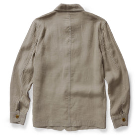 flatlay of The Ojai Jacket in Arid Eucalyptus Hemp, shown from back, Outerwear by Taylor Stitch