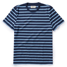 flatlay of The Organic Cotton Tee in Navy Stripe, Knits by Taylor Stitch