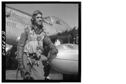 editorial image of pilot wearing bomber jacket