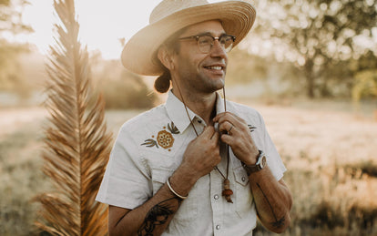 daren wearing the short sleeve western