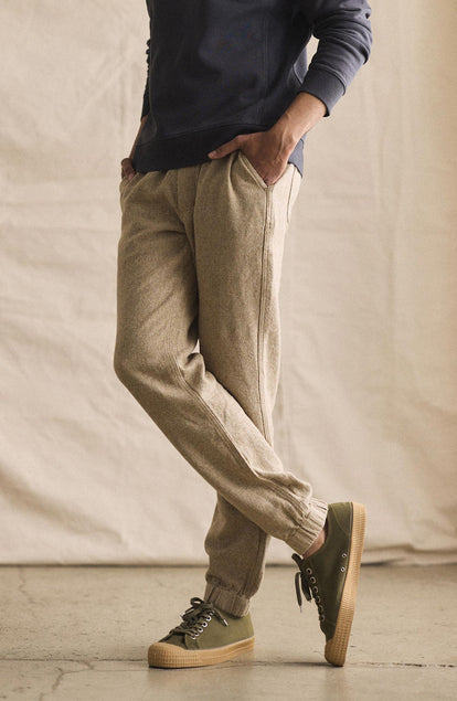 The Apres Pant in Oat Linen Tweed