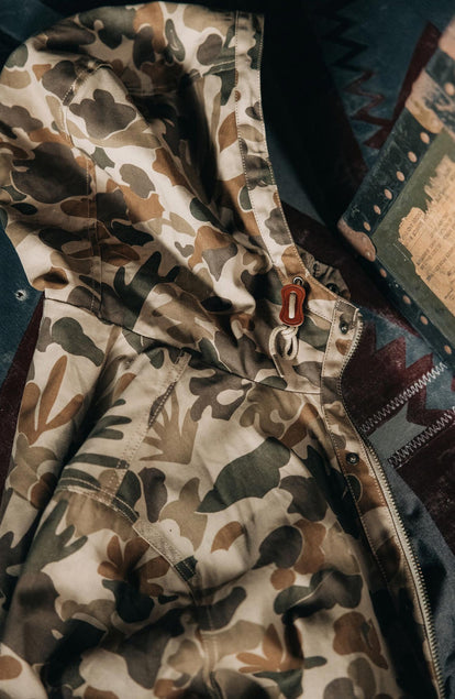 The Explorer Jacket in Vintage Arid Camo Dry Wax