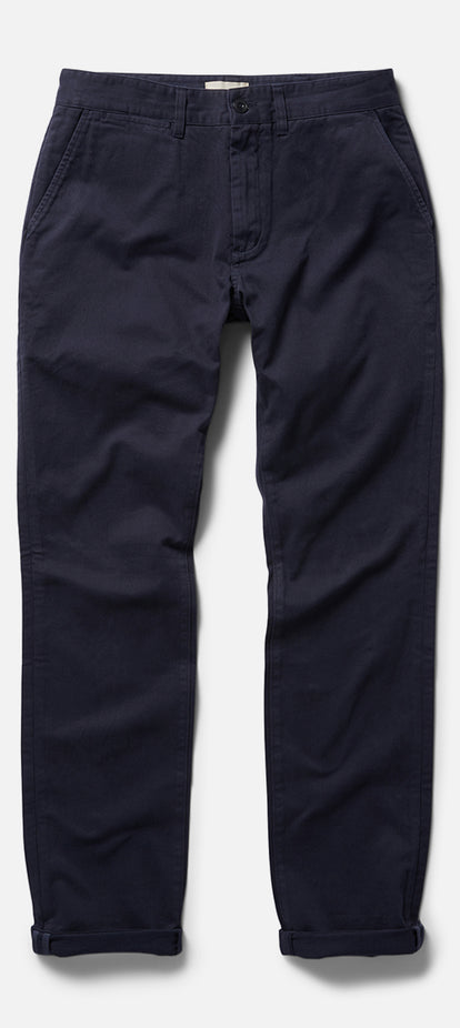 Flatlay photo of The Slim Foundation Pant in Organic Dark Navy