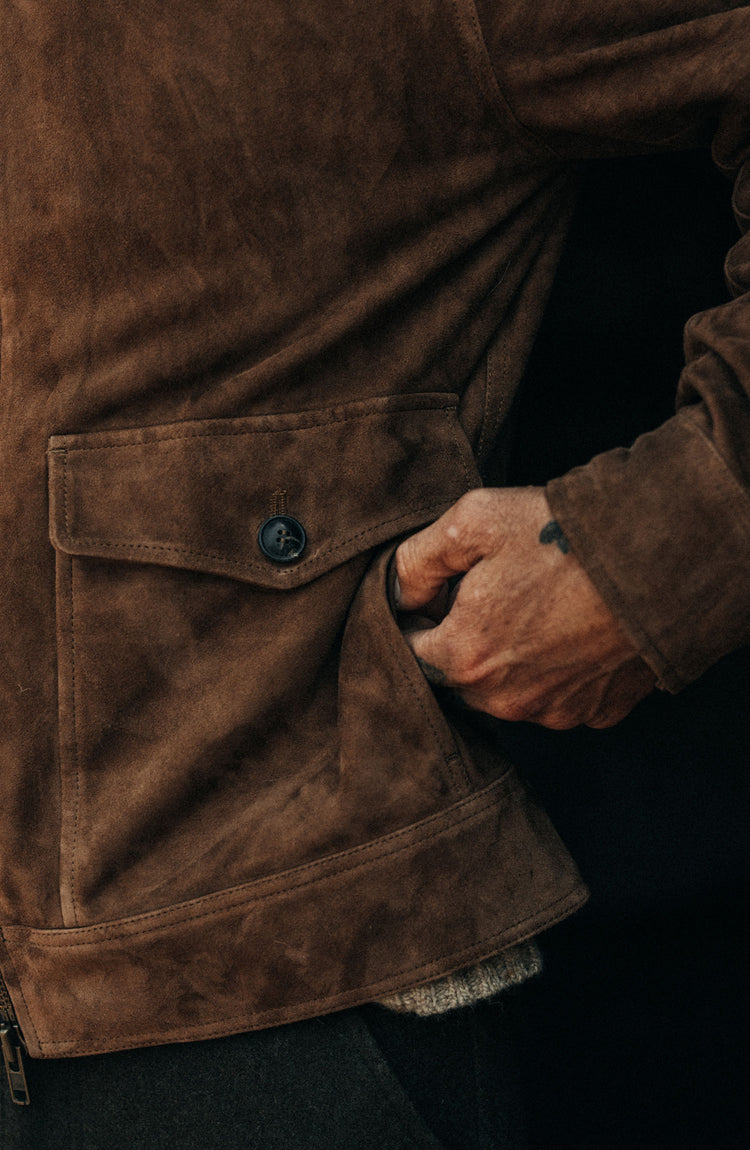 The James Jacket in Vintage Tan Suede