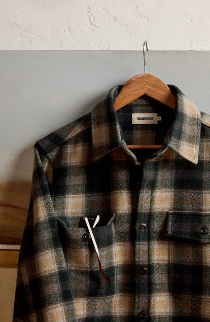 The Maritime Shirt Jacket in Dried Pine Plaid