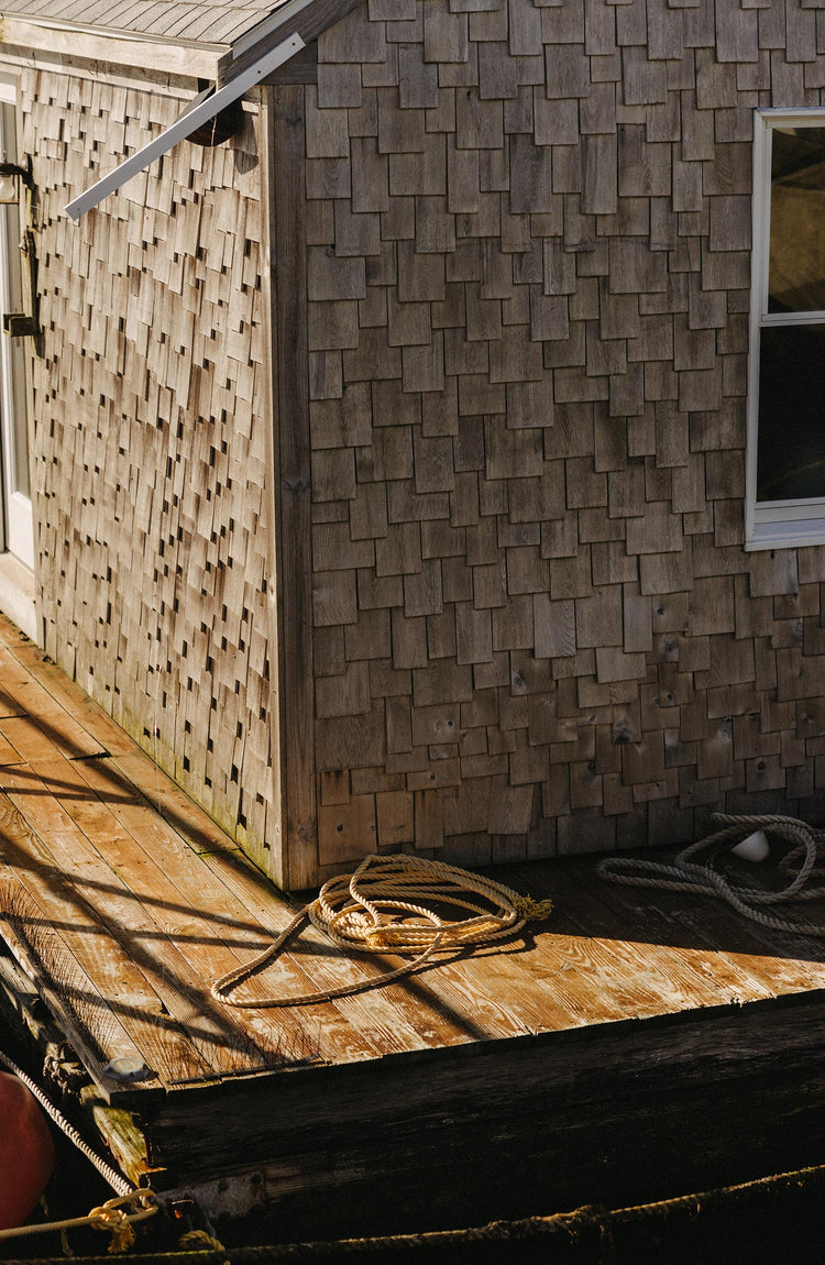 The exterior of a boat house