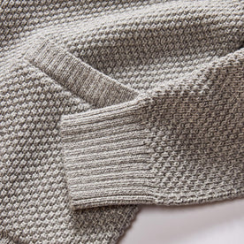 material shot of the ribbed cuffs on The Crawford Sweater in Ash Twist, Knits by Taylor Stitch