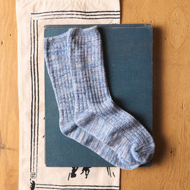 The Rib Sock in Blue Melange on abook, Accessories by Taylor Stitch