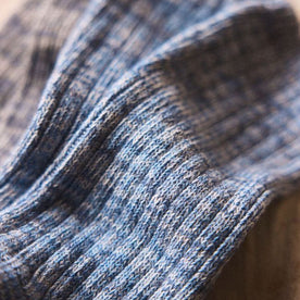 material shot of the melange pattern on The Rib Sock in Blue Melange, Accessories by Taylor Stitch