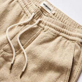 material shot of the drawcords on The Apres Pant in Oat Linen Tweed, Bottoms by Taylor Stitch