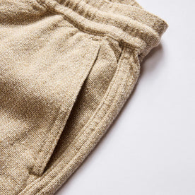 material shot of the front pocket on The Apres Pant in Oat Linen Tweed, Bottoms by Taylor Stitch