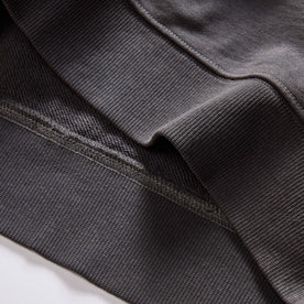 material shot of the ribbed hem on The Cotton Hemp Crew in Asphalt, Knits by Taylor Stitch