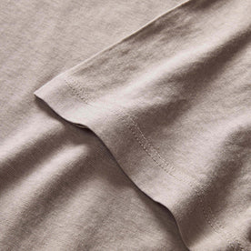 material shot of the sleeve cuffs on The Cotton Hemp Tee in Steeple Grey, Knits by Taylor Stitch