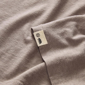 material shot of the logo on The Cotton Hemp Tee in Steeple Grey, Knits by Taylor Stitch