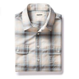 folded flatlay of The Craftsman Shirt in Sky Shadow Plaid, Wovens by Taylor Stitch