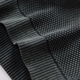 material shot of the ribbed hem on The Crawford Crew Sweater in Washed Asphalt, Knits by Taylor Stitch