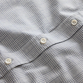 material shot of the natural buttons on The Jack in Ash Twist Plaid, Wovens by Taylor Stitch