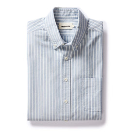 flatlay of The Jack in Blue Stripe Oxford, Wovens by Taylor Stitch