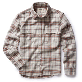 flatlay of The Ledge Shirt in Redwood Plaid, in full, Wovens by Taylor Stitch