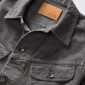 material shot of the collar on The Long Haul Jacket in Shale Cord, Outerwear by Taylor Stitch