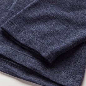 material shot of the cuffs on The Merino Henley in Heather Navy, Knits by Taylor Stitch