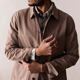 fit model adjusting the cuffs on The Ojai Jacket in Organic Dried Earth Foundation Twill, Outerwear by Taylor Stitch