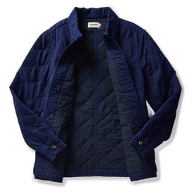 flatlay of the inside of The Ojai Jacket in Indigo Diamond Quilt, Outerwear by Taylor Stitch