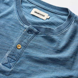 material shot of the buttons on The Organic Cotton Henley in Washed Indigo, Knits by Taylor Stitch