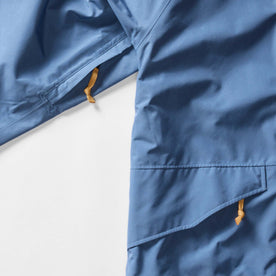 material shot of the zipper closures on The Owens Parka in Moonlight Gore-Tex, Outerwear by Taylor Stitch