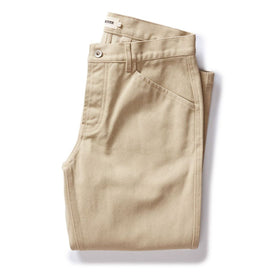 flatlay of The Camp Pant in Light Khaki Chipped Canvas, Bottoms by Taylor Stitch