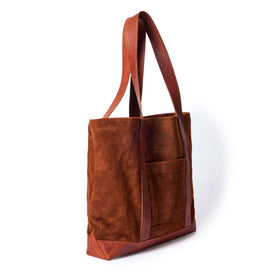 side image of The Roughout Tote in Chocolate Suede, Accessories by Taylor Stitch