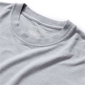 material shot of the collar on The Cotton Hemp Tee in Tradewinds, Knits by Taylor Stitch