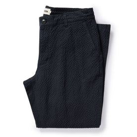 The Easy Pant in Heather Navy Seersucker - featured image