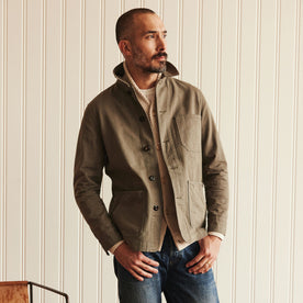 The Ojai Jacket in Organic Smoked Olive Foundation Twill - featured image