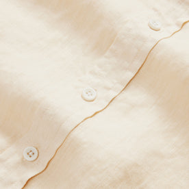 material shot of the buttons on The Jack in Horchata Linen, Wovens by Taylor Stitch