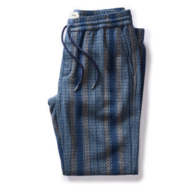 folded flatlay of the front of The Apres Pant in Marine Stripe, Bottoms by Taylor Stitch