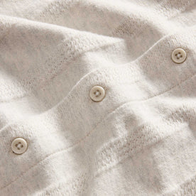 material shot of the buttons on The Short Sleeve California in Heather Ash Pointelle Stripe, Wovens by Taylor Stitch