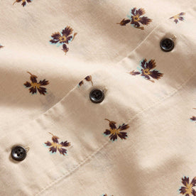 material shot of the buttons on The Short Sleeve Hawthorne in Almond Floral, Wovens by Taylor Stitch