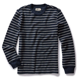 The Adams Crew in Dark Navy Stripe Reverse Terry - featured image