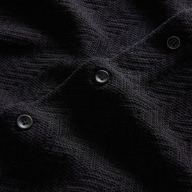 material shot of the buttons on The Button Down Polo in Coal Herringbone, Knits by Taylor Stitch