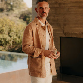 The Ojai Jacket in Chili Stripe Linen - featured image